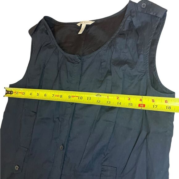 Old Navy Sleeveless Button Down Maxi Dress Black Cotton Womens Size Large - Picture 11 of 11